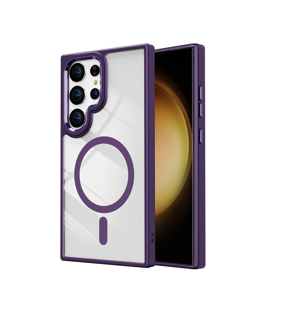 Samsung S24 Ultra - Clear Case - MagSafe - Morado