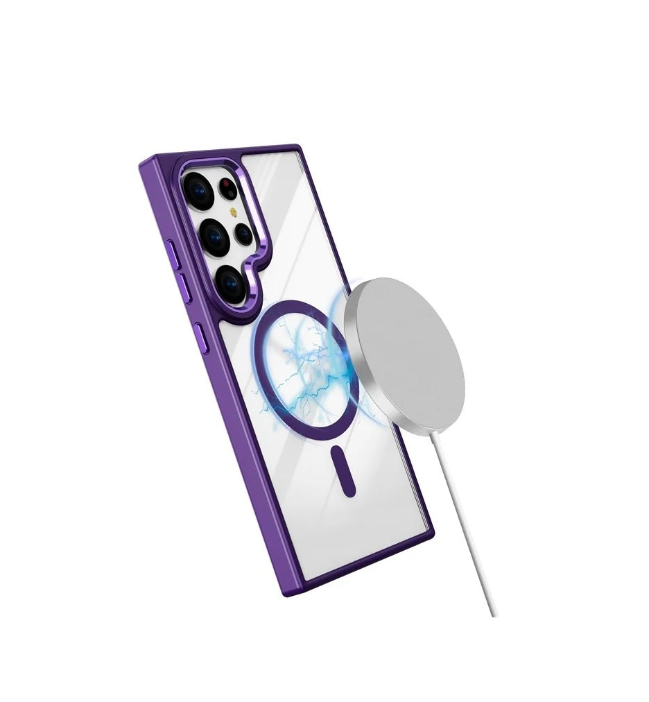 Samsung S24 Ultra - Clear Case - MagSafe - Morado