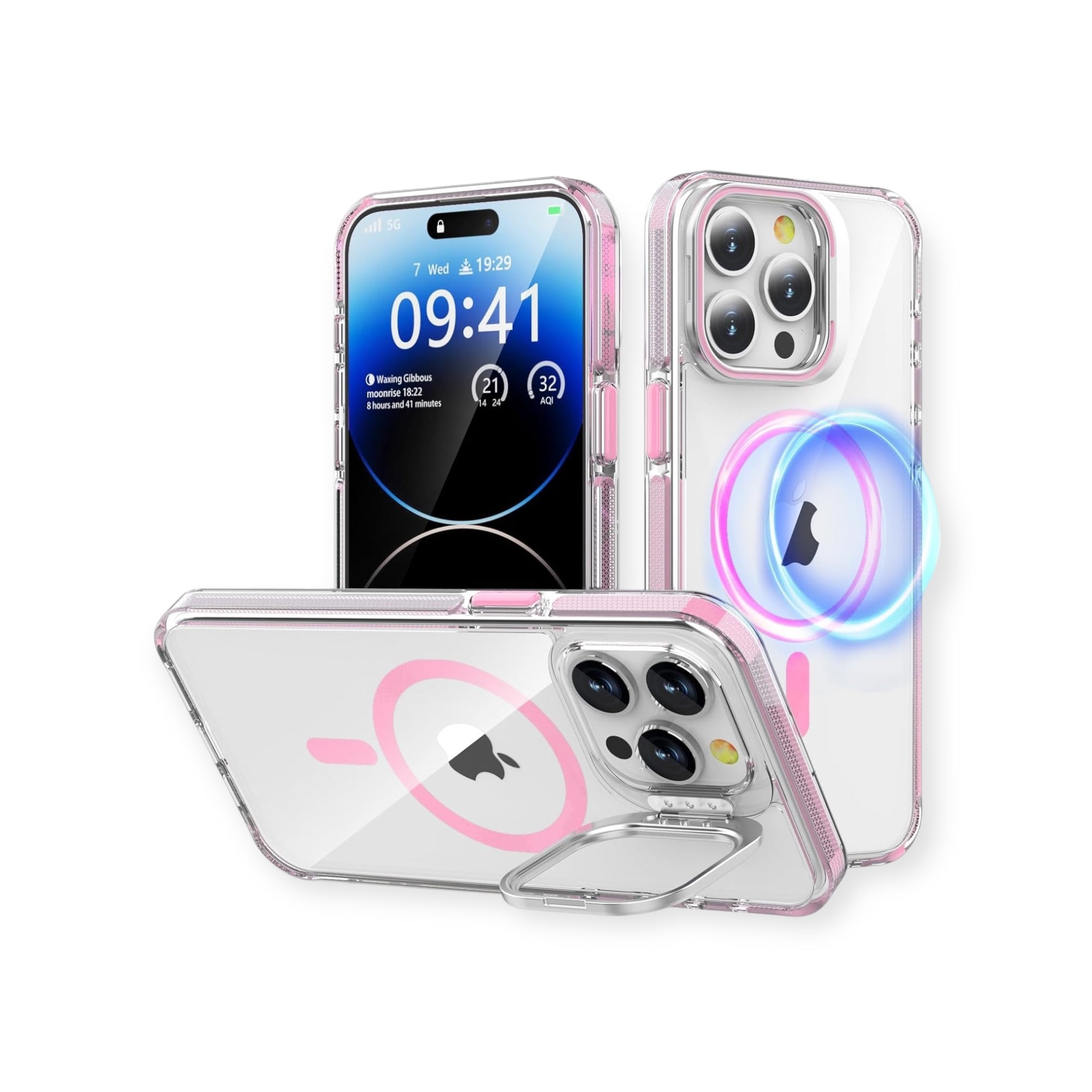 IPhone 16 Pro Max Stand C mara MagSafe Clear Rose MoviSmart Cases iphone-16-pro-max-stand-c-mara-magsafe-clear-rose-movismart-cases