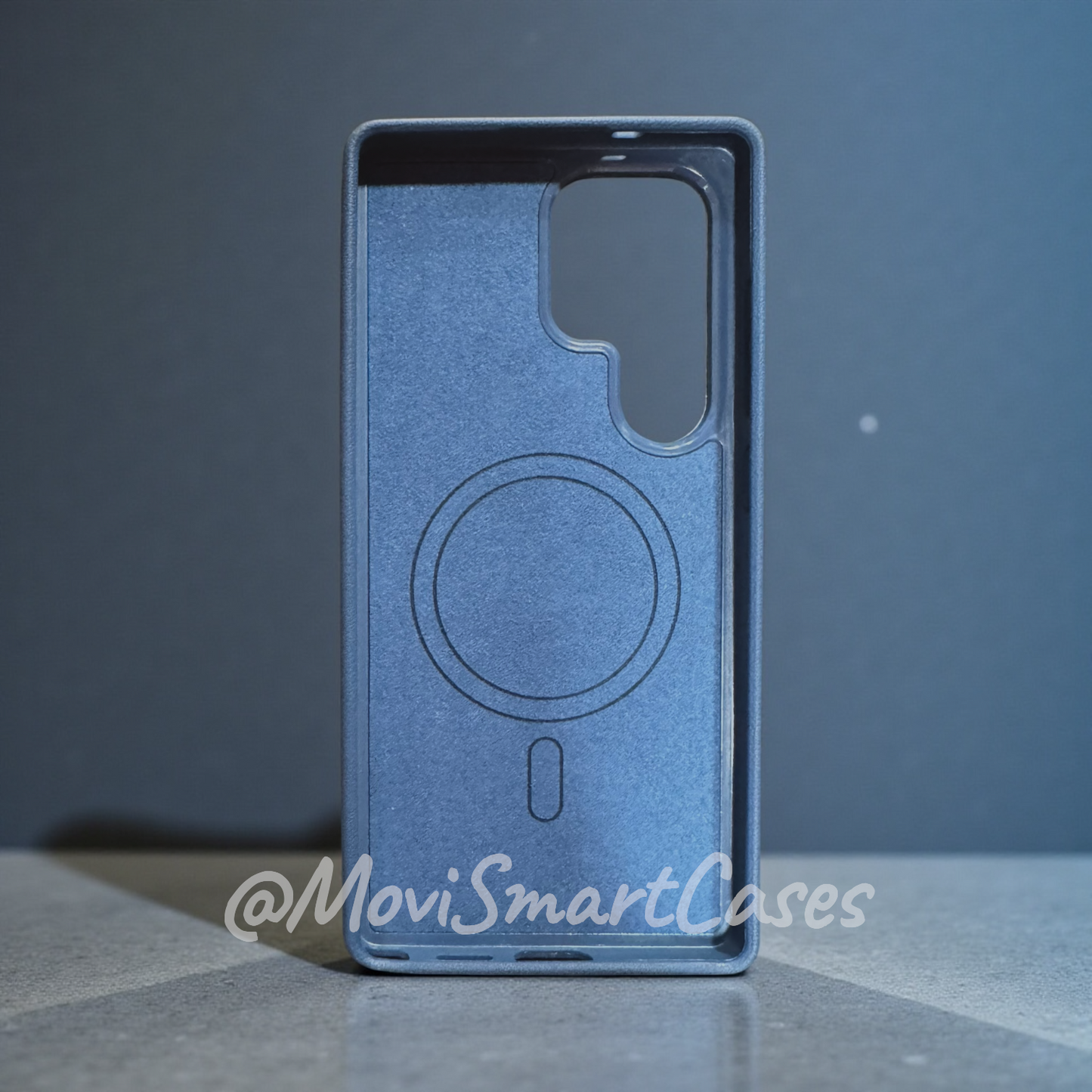 Samsung S25 Ultra - Funda Cuero Vegano - MagSafe - Azul Marino