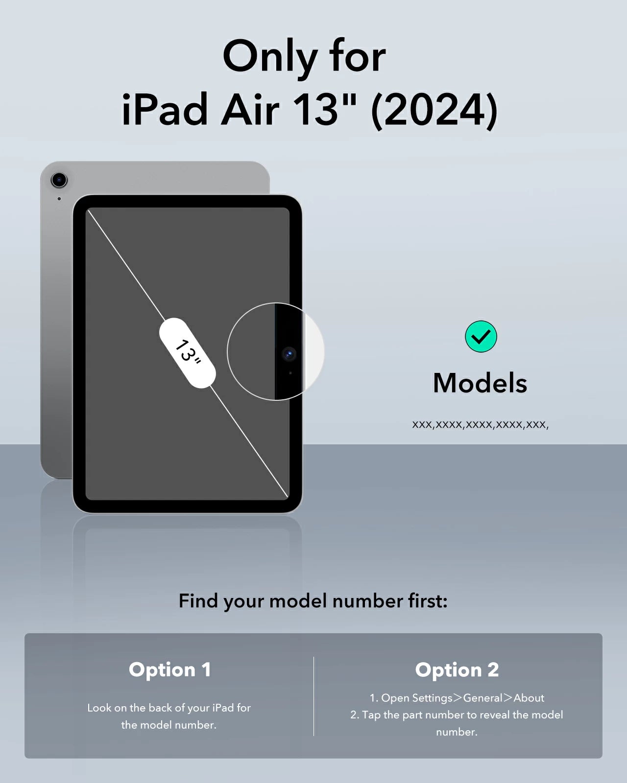 iPad Air 13 (2024) - Hybrid Case - Clear Black - ESR
