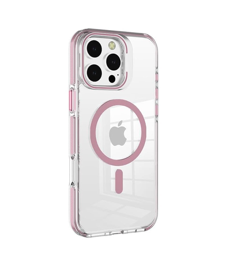 iPhone 15 Pro - Stand Camara - Magsafe - Clear Pink