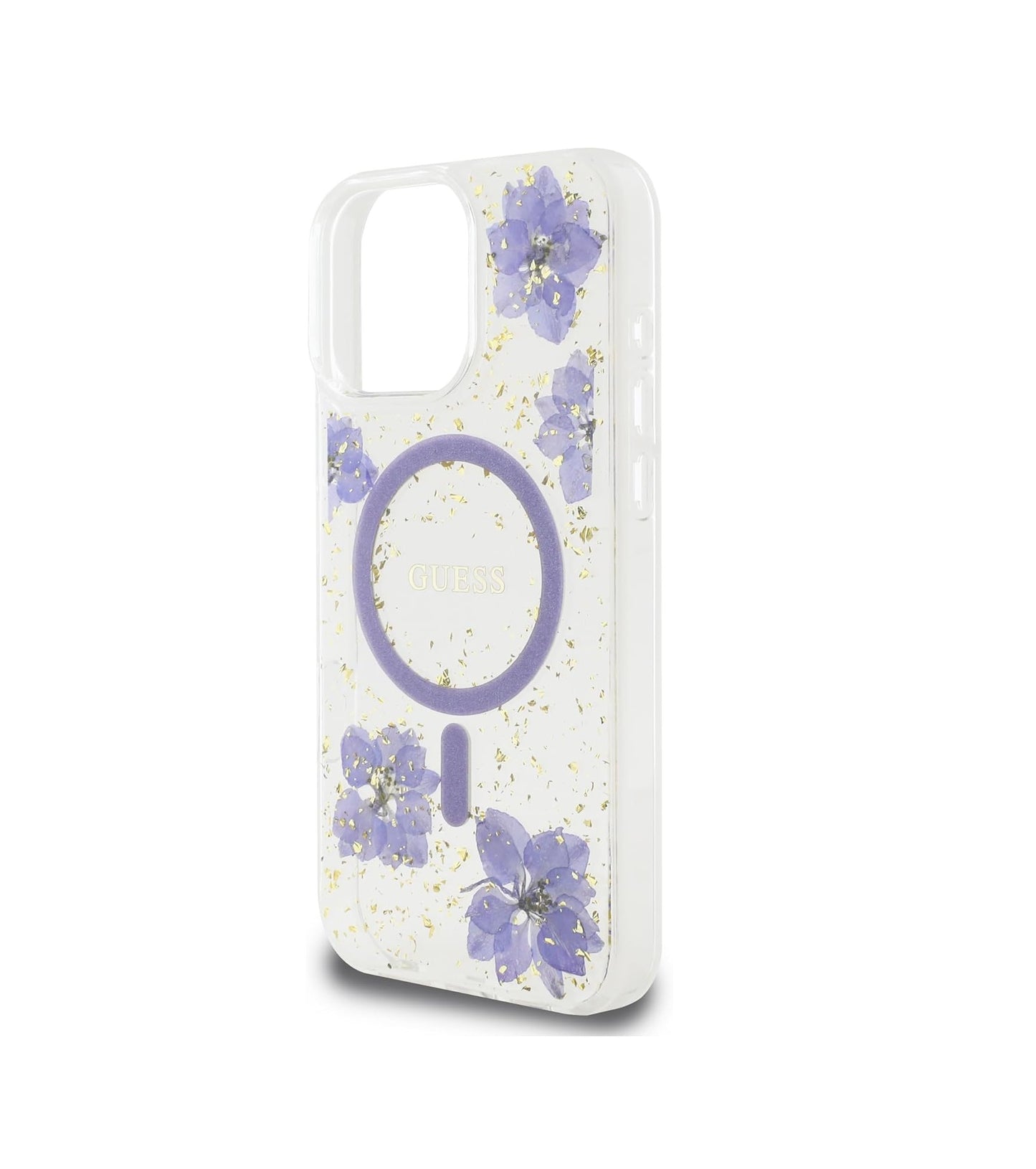 iPhone 16 Pro Max - Case Floral - Magsafe - Clear Purple - Guess