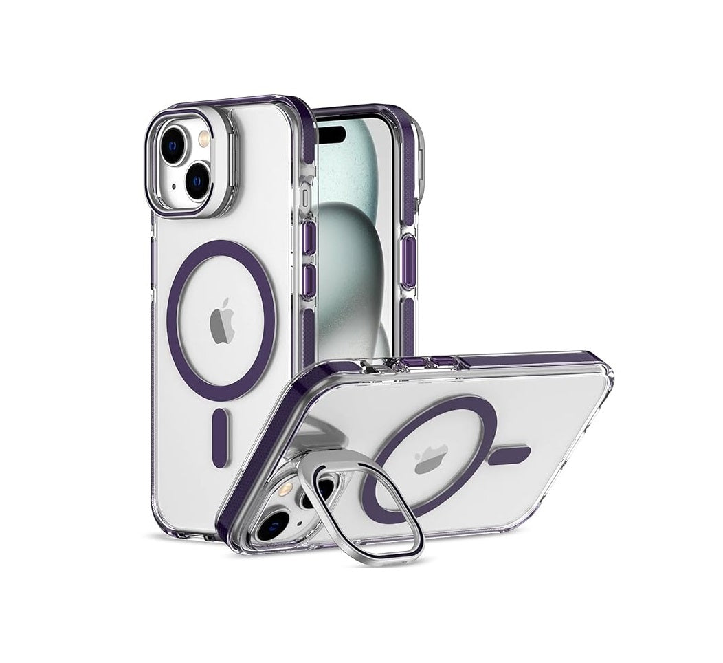 iPhone 11 - Case MagSafe - Stand Cámara - Clear Purple
