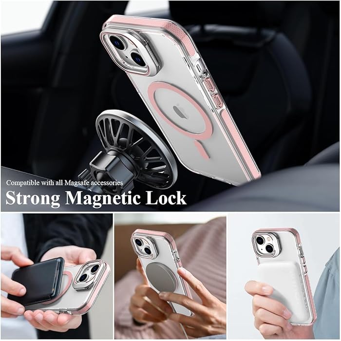 iPhone 11 - Case MagSafe - Stand Cámara - Clear Pink