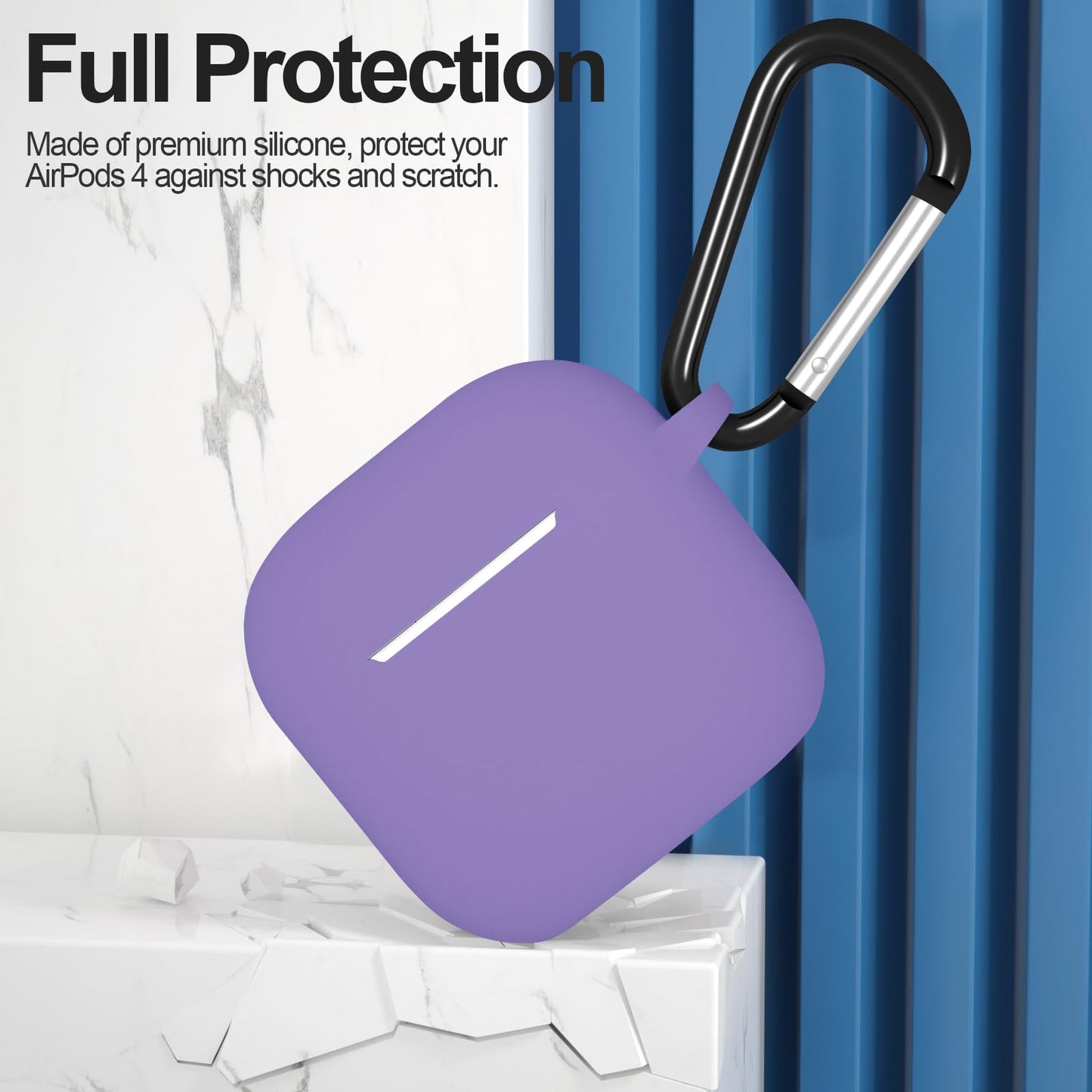 AirPods 4 - Funda de Silicona - Gamuzada - Lila