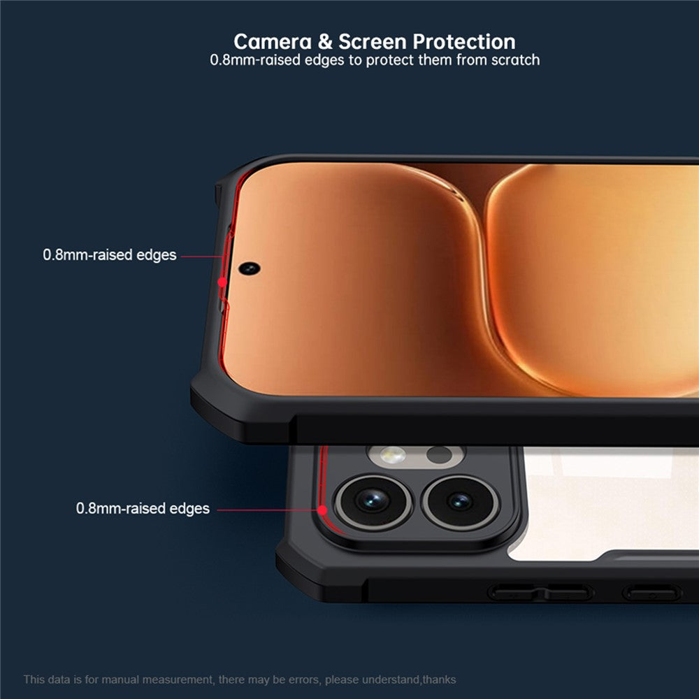 Honor 600 5G - Funda Antishock con AirBag - MagSafe - Transparente / Negro - Xundd