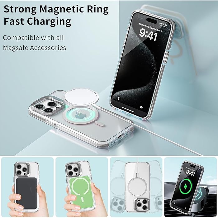iPhone 15 Pro - Stand Camara - Magsafe - Clear Grey