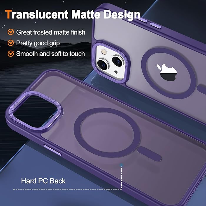 iPhone 15 - Case Luxury Mate - Magsafe - Dark Purple