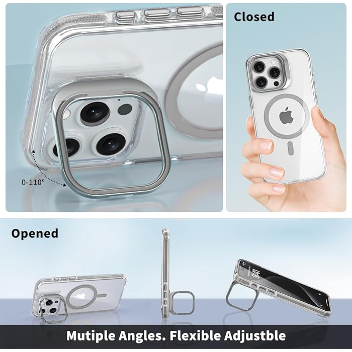 iPhone 15 Pro - Stand Camara - Magsafe - Clear Grey