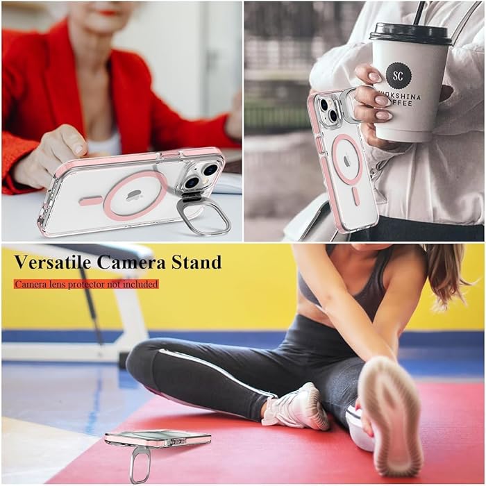 iPhone 11 - Case MagSafe - Stand Cámara - Clear Pink