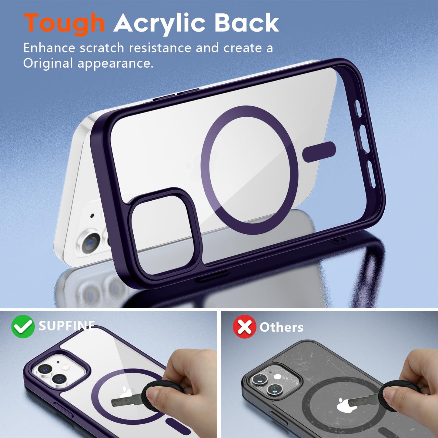 iPhone 15 - Clear Case - MagSafe - Morado Oscuro