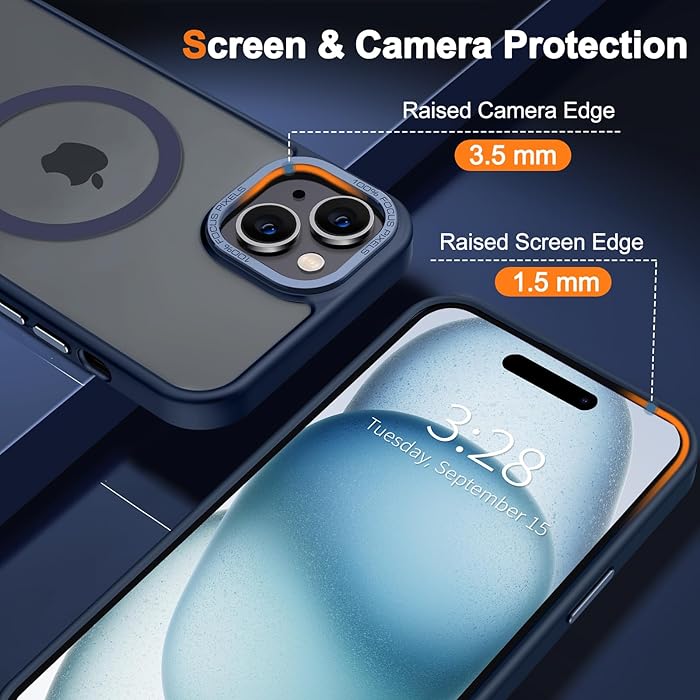iPhone 15 - Case Luxury Mate - Magsafe - Dark Blue