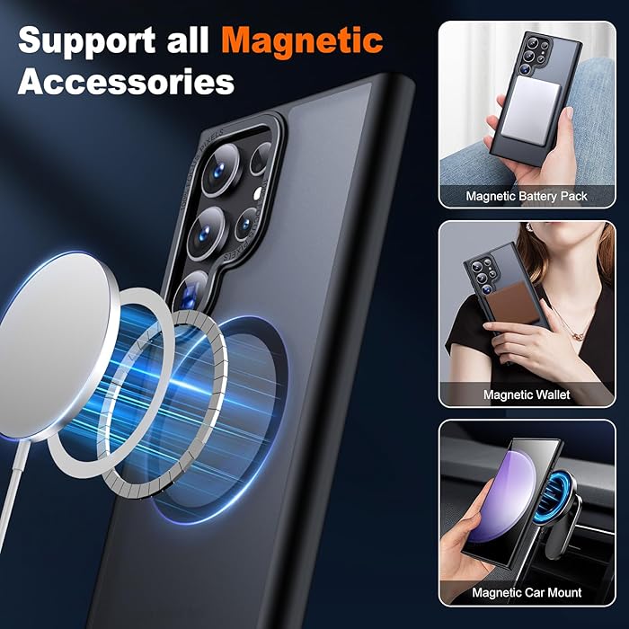 Samsung S23 Ultra - Case Luxury Mate - Magsafe - Black