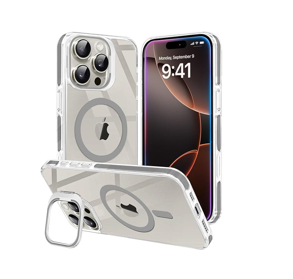 iPhone 15 Pro - Stand Camara - Magsafe - Clear Grey