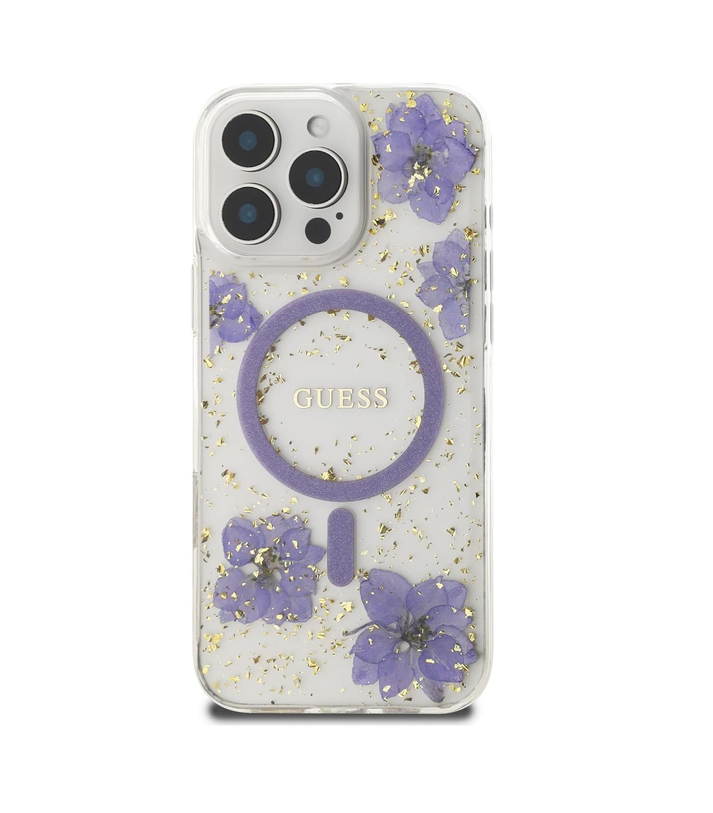 iPhone 16 Pro Max - Case Floral - Magsafe - Clear Purple - Guess