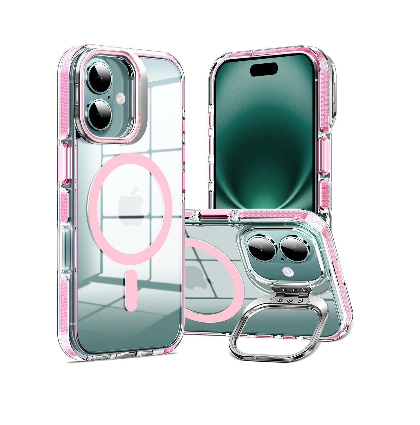 iPhone 16 - Case MagSafe - Stand Cámara - Clear Pink