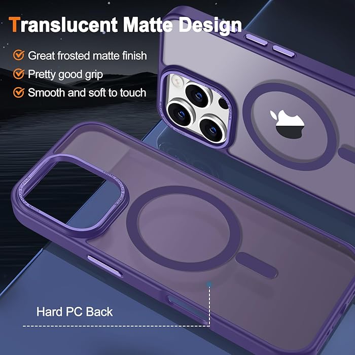 iPhone 16 Pro Max - Case Luxury Mate - Magsafe - Dark Purple