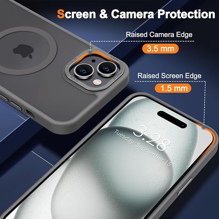 iPhone 15 - Case Luxury Mate - Magsafe - Dark Grey