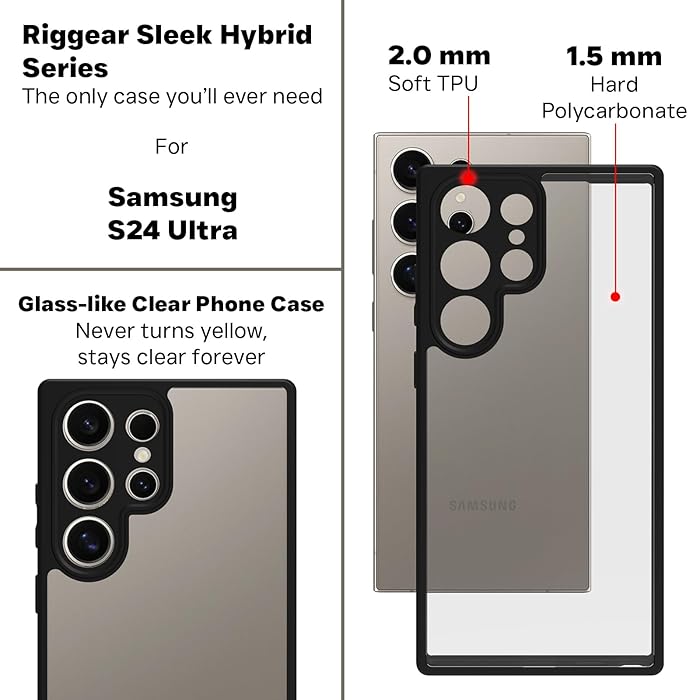 Samsung S25 Ultra - Case Clear - Hybrid Armor - Clear Black