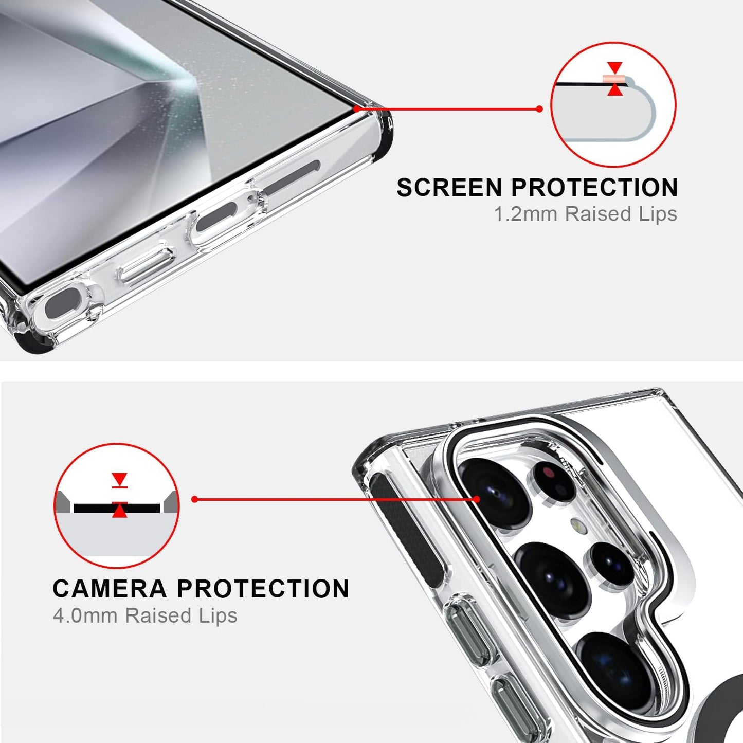 Samsung S23 Ultra - Stand Cámara MagSafe - Clear Black