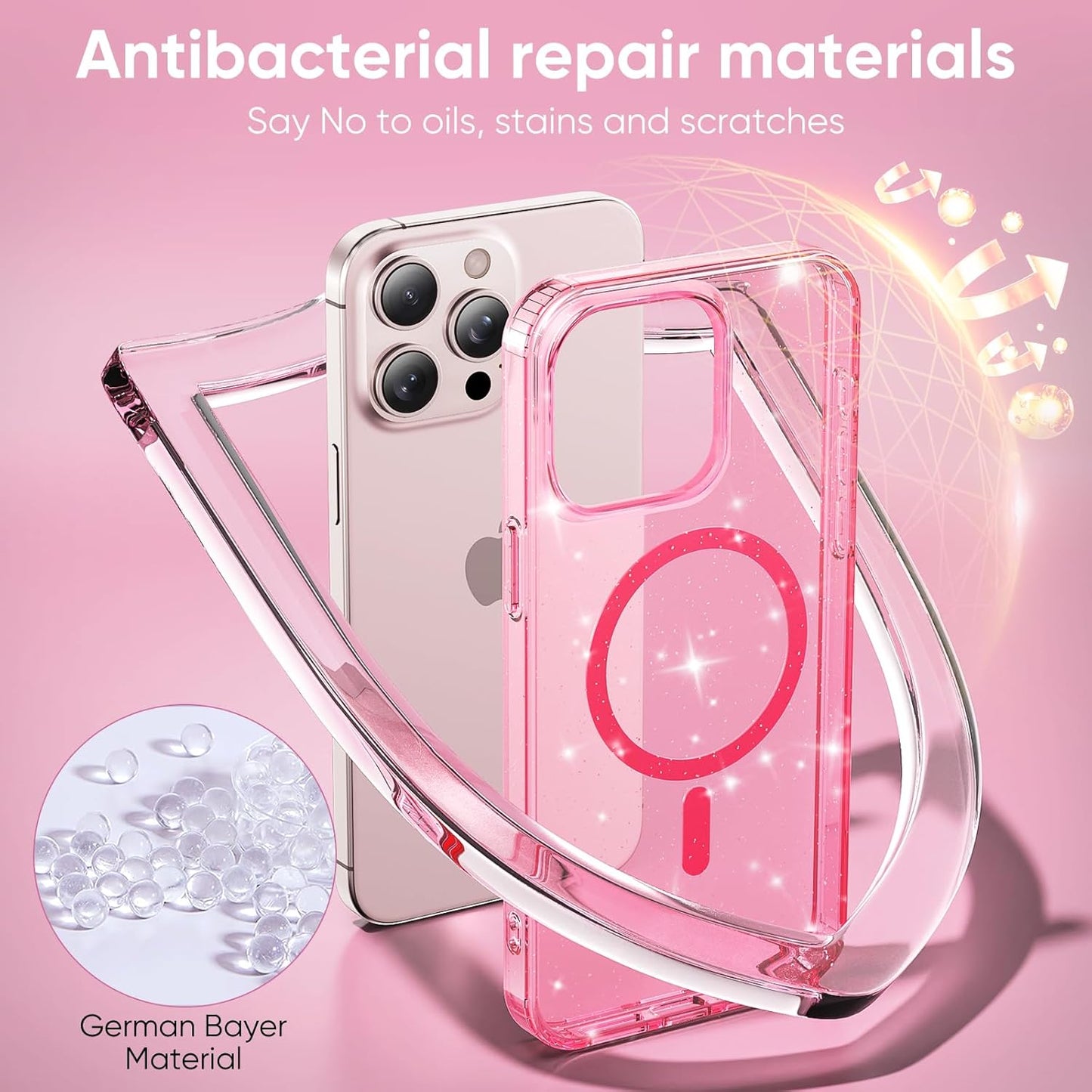 iPhone 14 / iPhone 13 - Case Glitter - Magsafe - Rosa