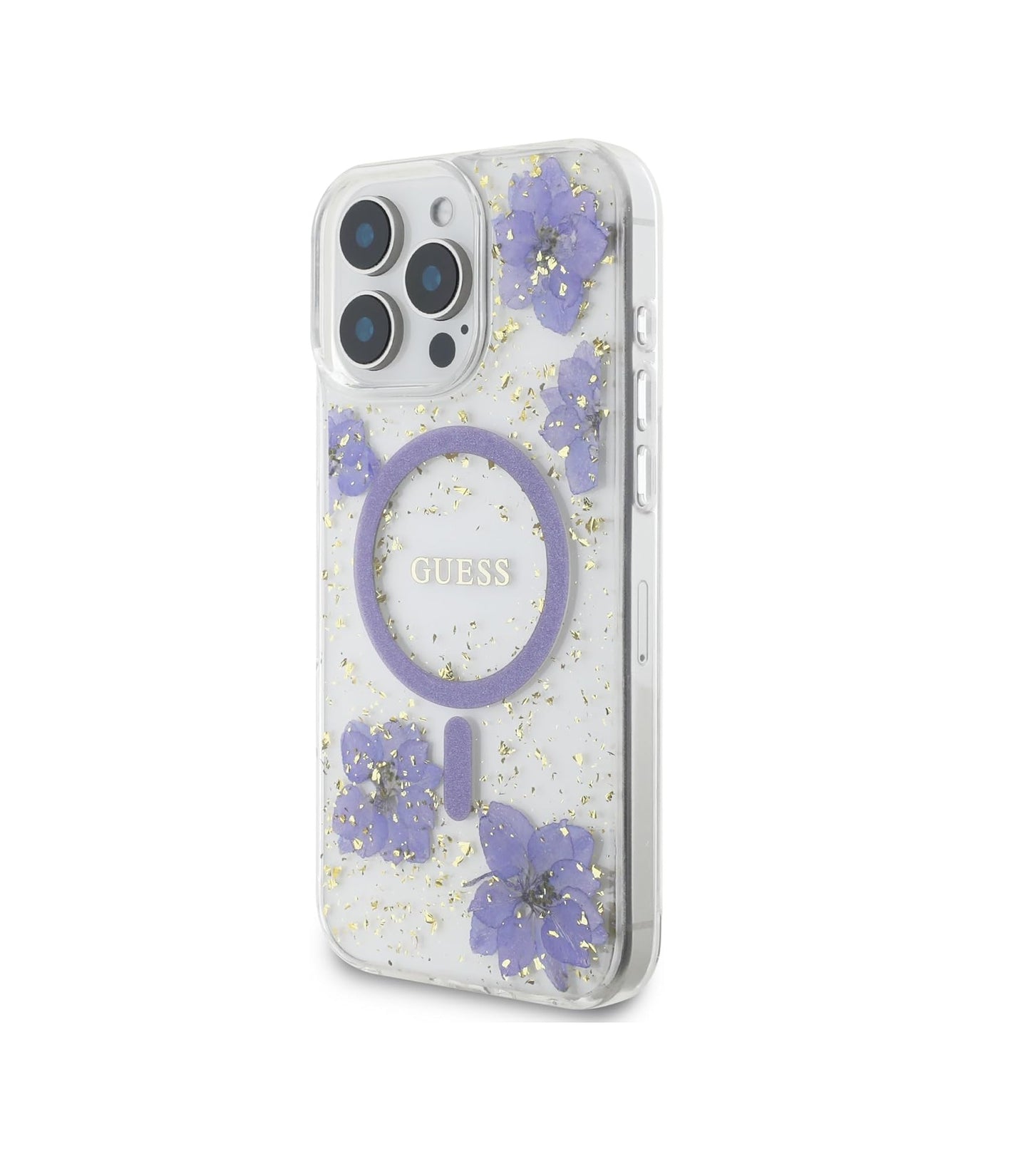 iPhone 16 Pro Max - Case Floral - Magsafe - Clear Purple - Guess