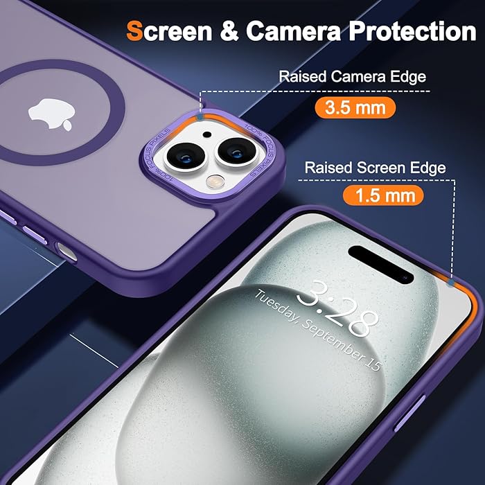 iPhone 15 - Case Luxury Mate - Magsafe - Dark Purple