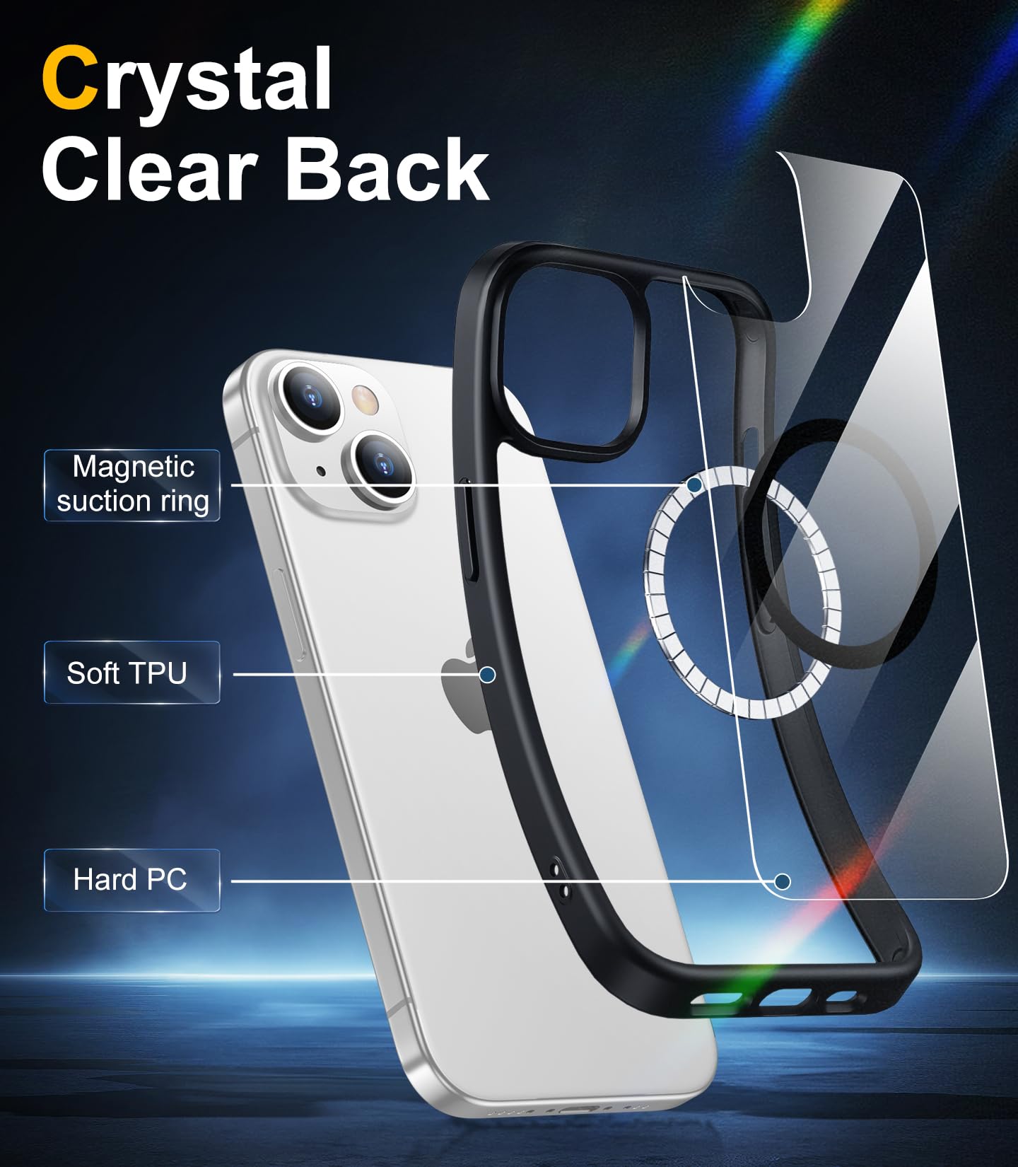 iPhone 15 - Clear Case - MagSafe - Negro