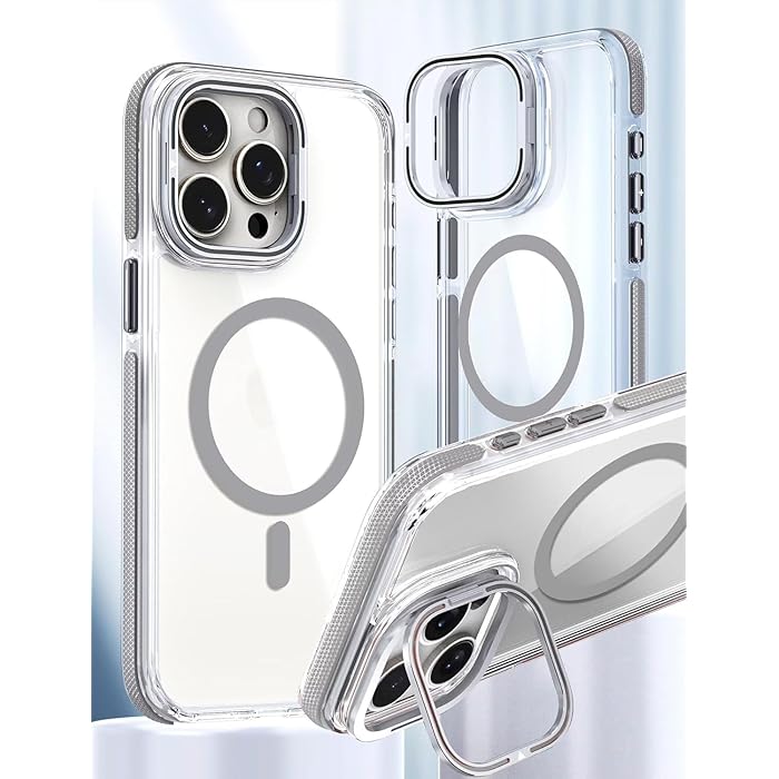 iPhone 15 Pro - Stand Camara - Magsafe - Clear Grey