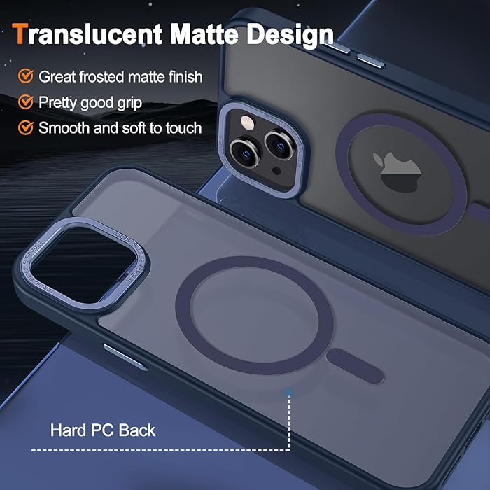iPhone 15 - Case Luxury Mate - Magsafe - Dark Blue