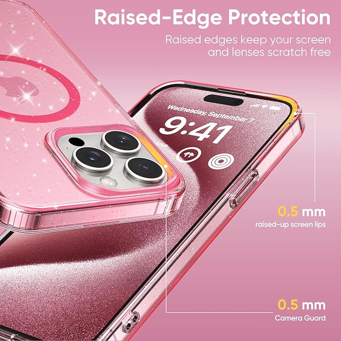 iPhone 16 - Case Glitter - Magsafe - Rosa