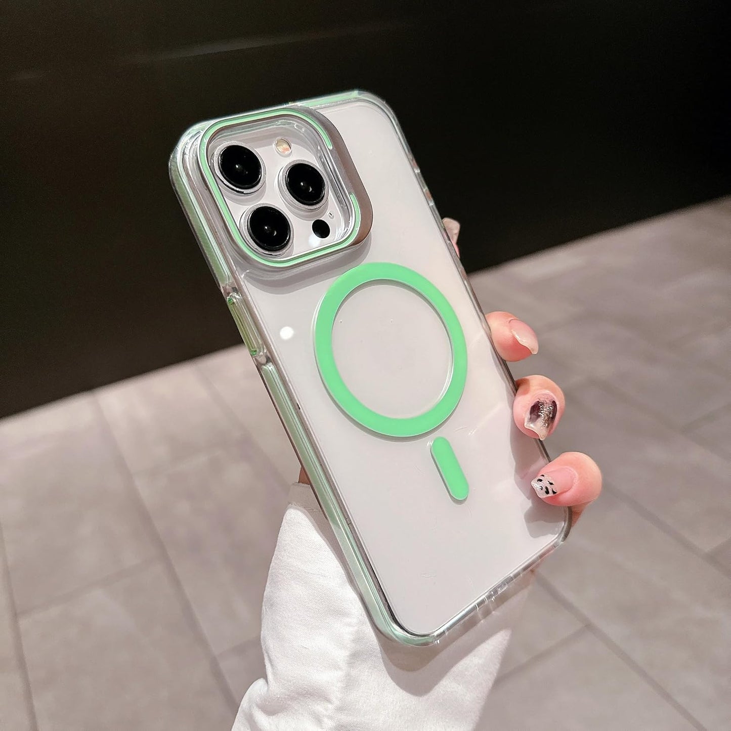 iPhone 16 Pro Max - Stand Cámara - MagSafe - Clear Green