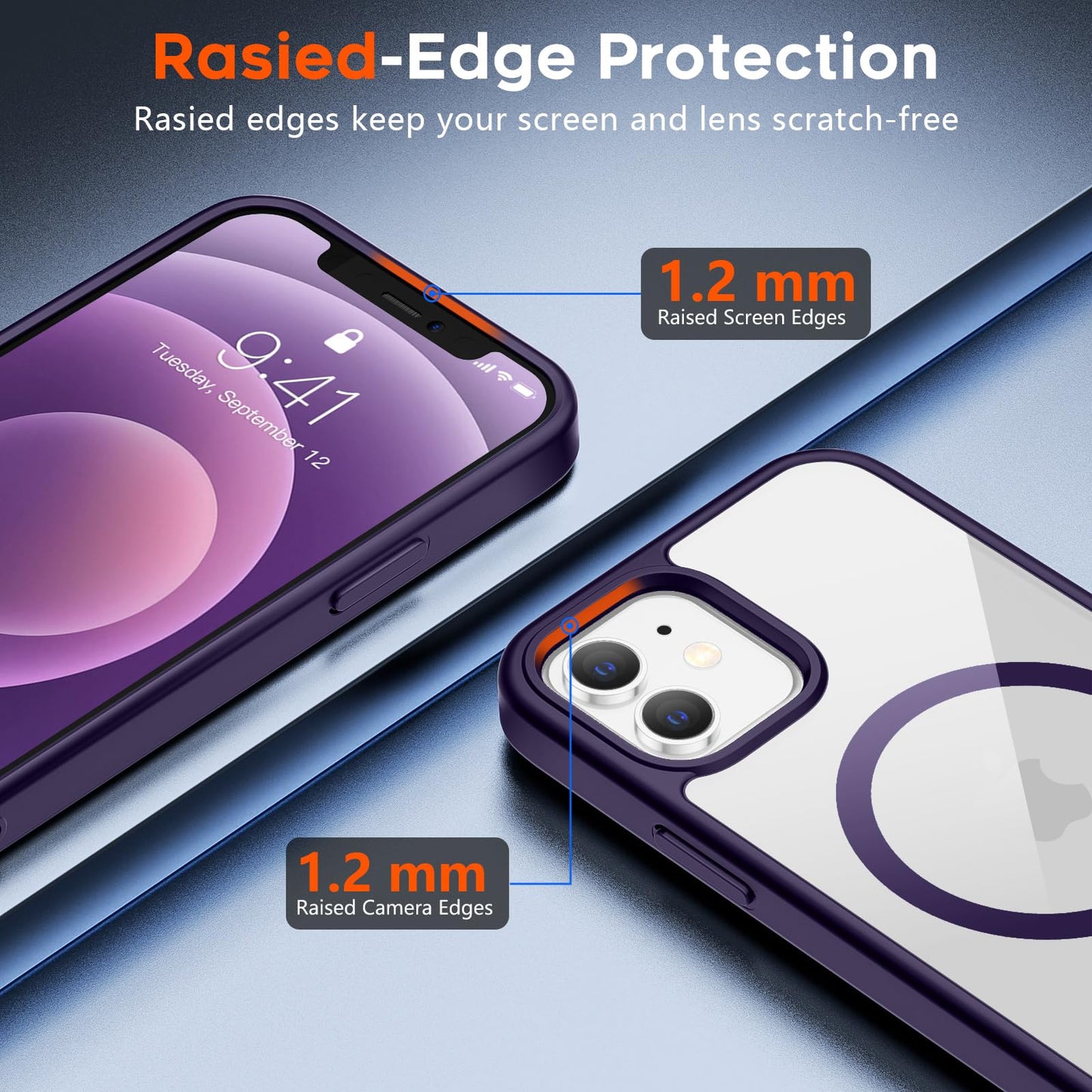 iPhone 15 - Clear Case - MagSafe - Morado Oscuro