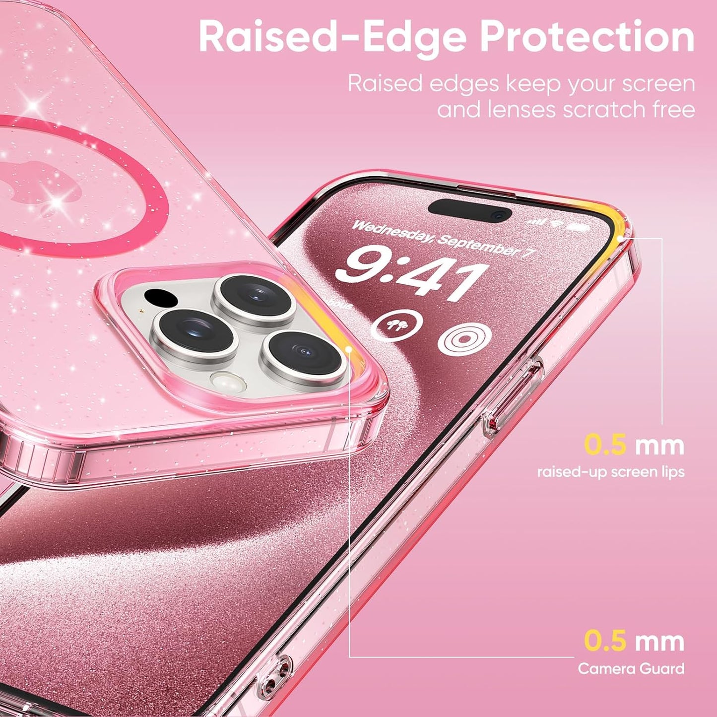 iPhone 14 / iPhone 13 - Case Glitter - Magsafe - Rosa