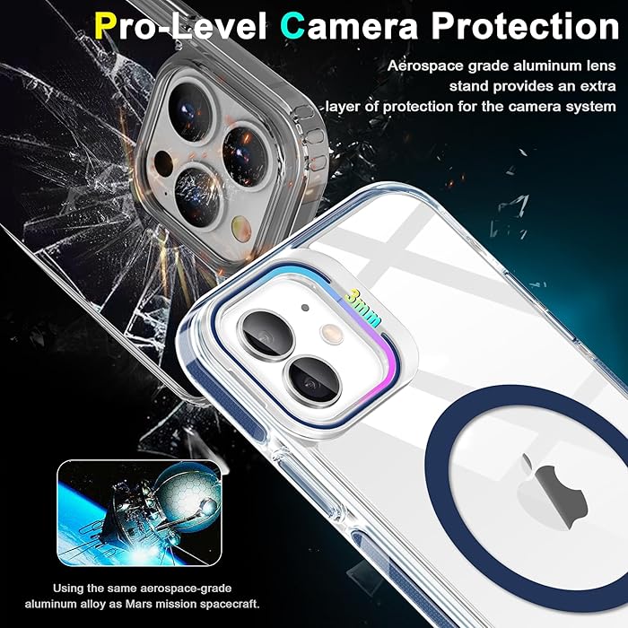 iPhone 16 Plus - Case MagSafe - Stand Cámara - Clear Blue
