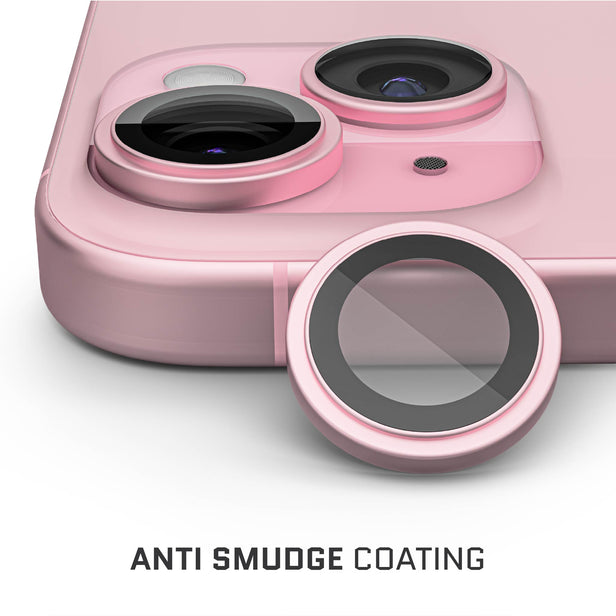 iPhone 15 / 15 Plus - Protector de Cámaras Premium - Vidrio Anti Reflejos - Alta Transparencia - Rosa Claro