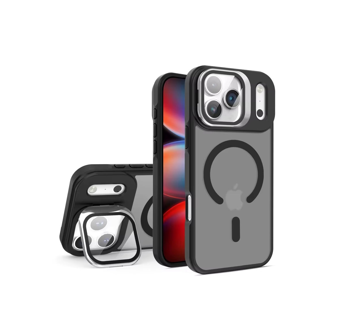 iPhone 17 Pro Max - Funda Metal Matte - MagSafe - Soporte en Cámaras - Negro