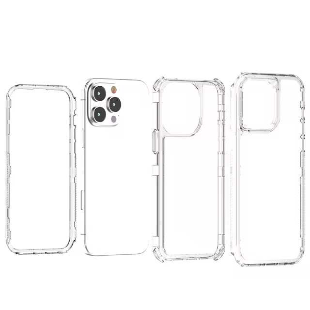 iPhone 16 Pro Max - Case 360° Antishock - 3 Cuerpos - Transparente