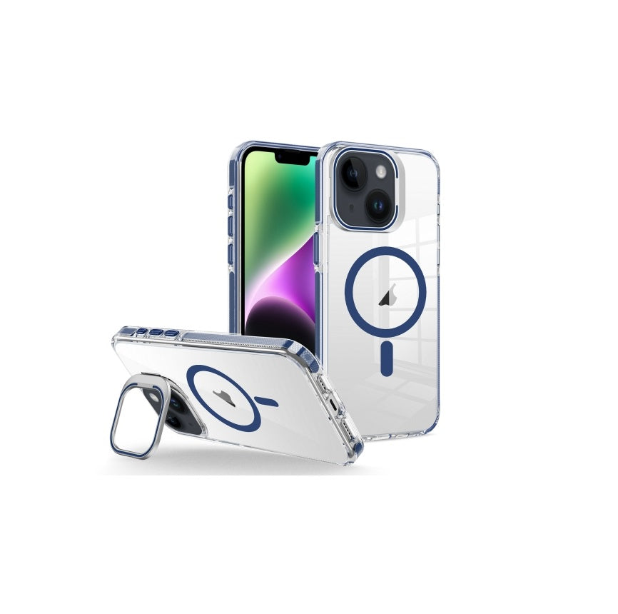 iPhone 14 / iPhone 13 - Case Magsafe - Stand Cámara - Clear Blue