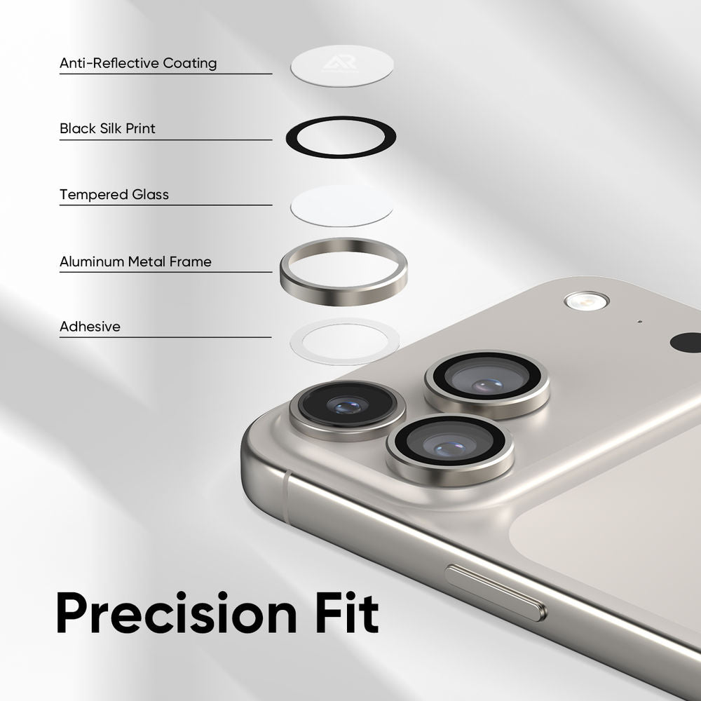 iPhone 17 Pro | iPhone 17 Pro Max - Protector de Cámaras - Anti Reflejo - Gris Titanio - ESD