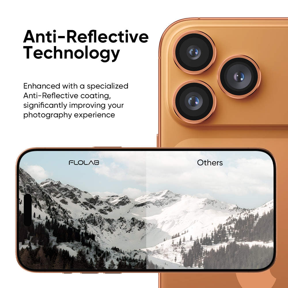 iPhone 17 Pro | iPhone 17 Pro Max - Protector de Cámaras - Anti Reflejo - Naranja Cósmico