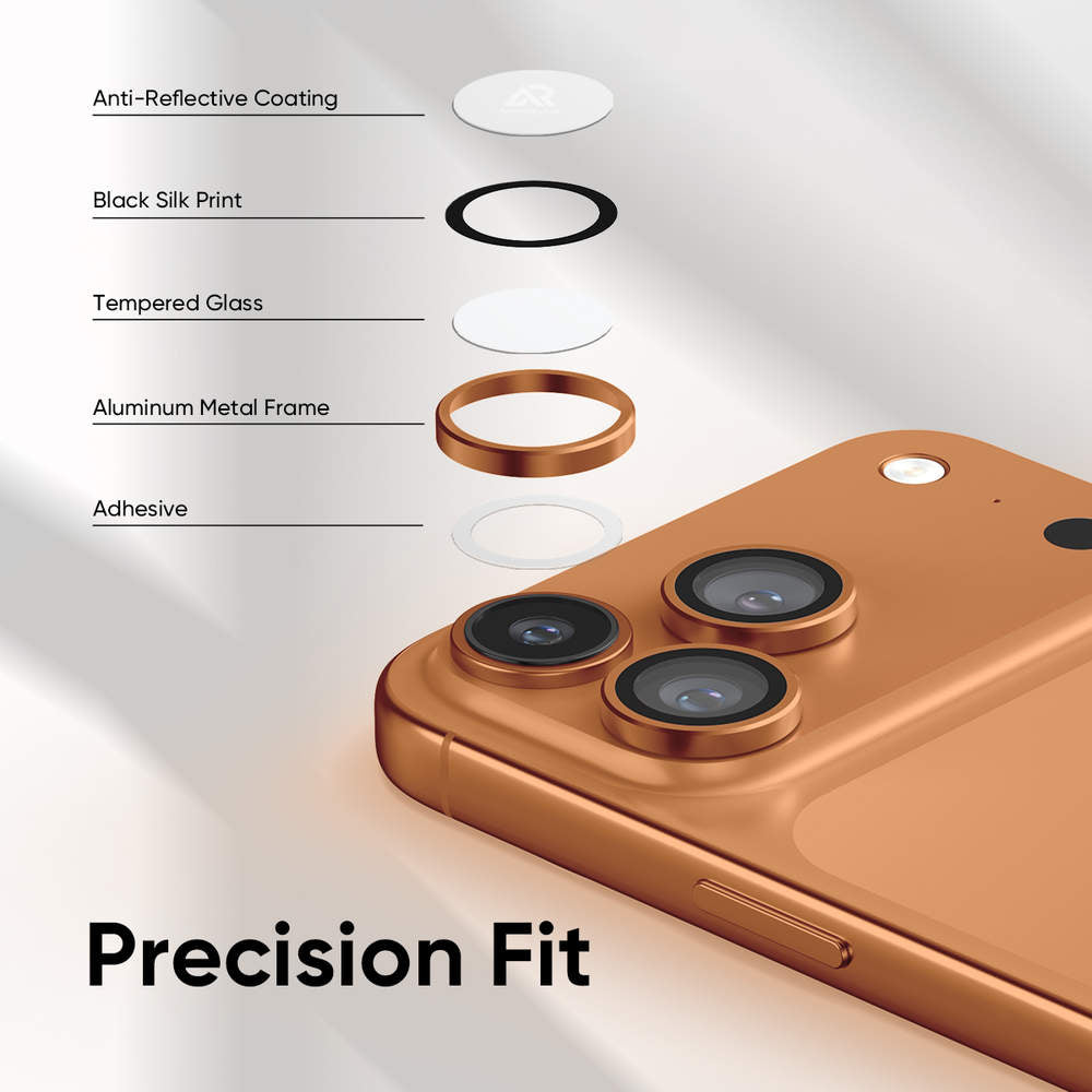 iPhone 17 Pro | iPhone 17 Pro Max - Protector de Cámaras - Anti Reflejo - Naranja Cósmico