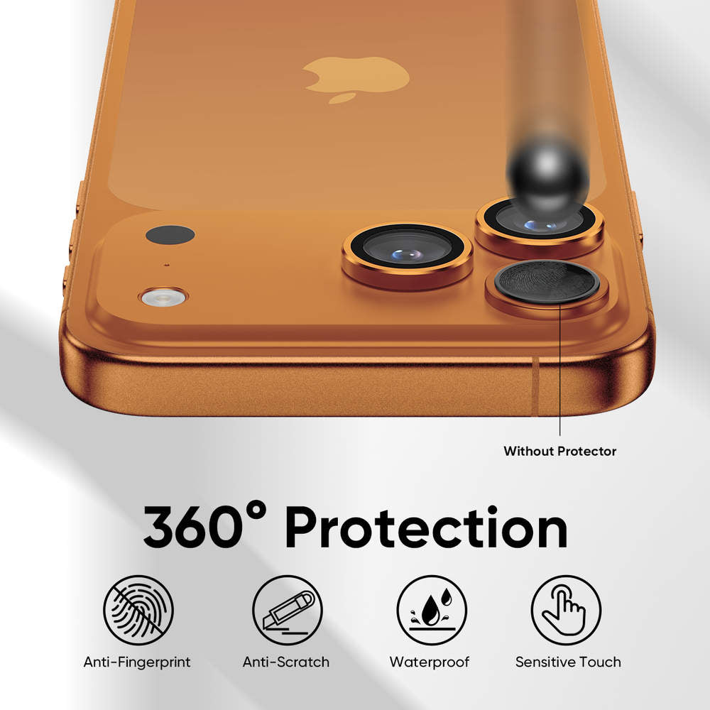 iPhone 17 Pro | iPhone 17 Pro Max - Protector de Cámaras - Anti Reflejo - Naranja Cósmico