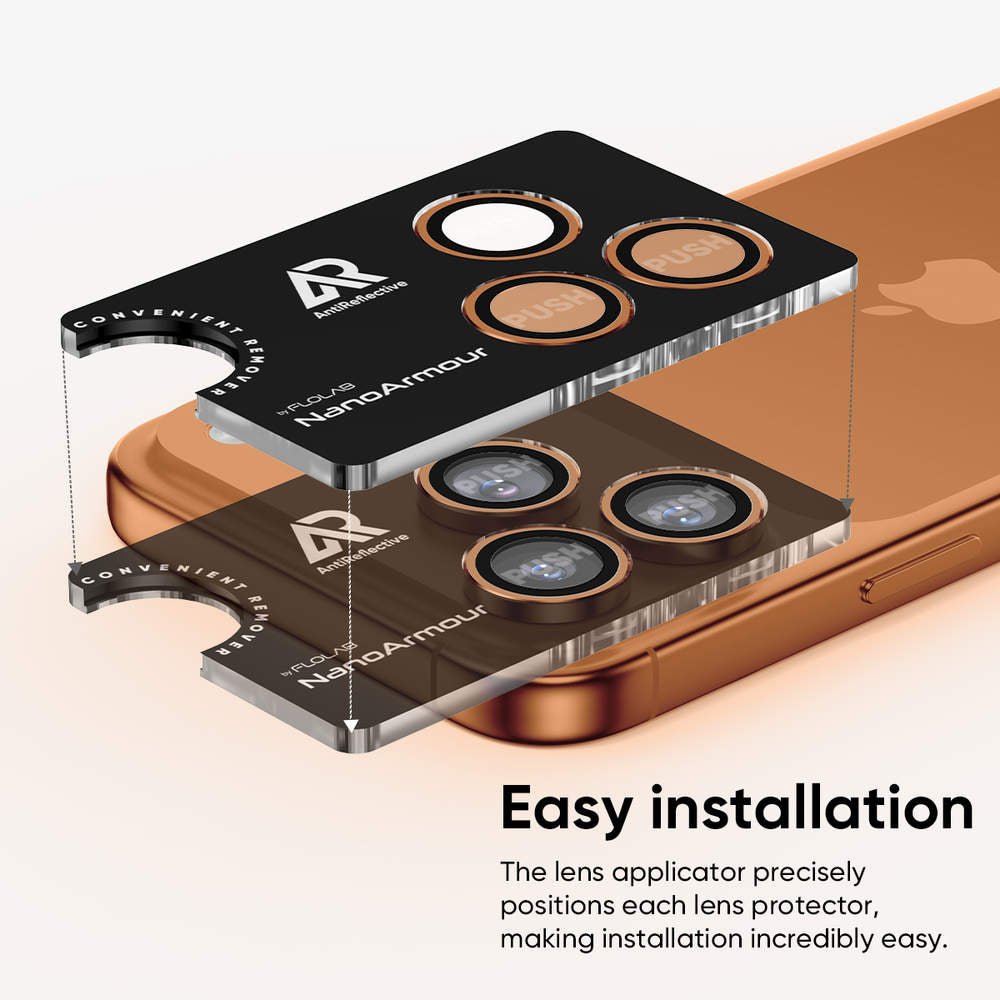 iPhone 17 Pro | iPhone 17 Pro Max - Protector de Cámaras - Anti Reflejo - Naranja Cósmico