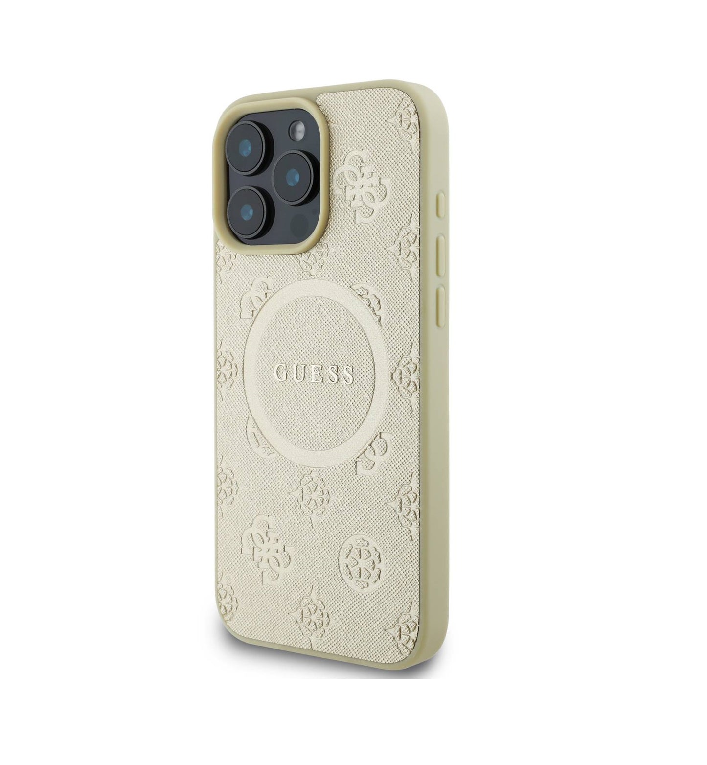 iPhone 16 Pro Max - Case Saffiano - Magsafe - Peony - Dorado - Guess