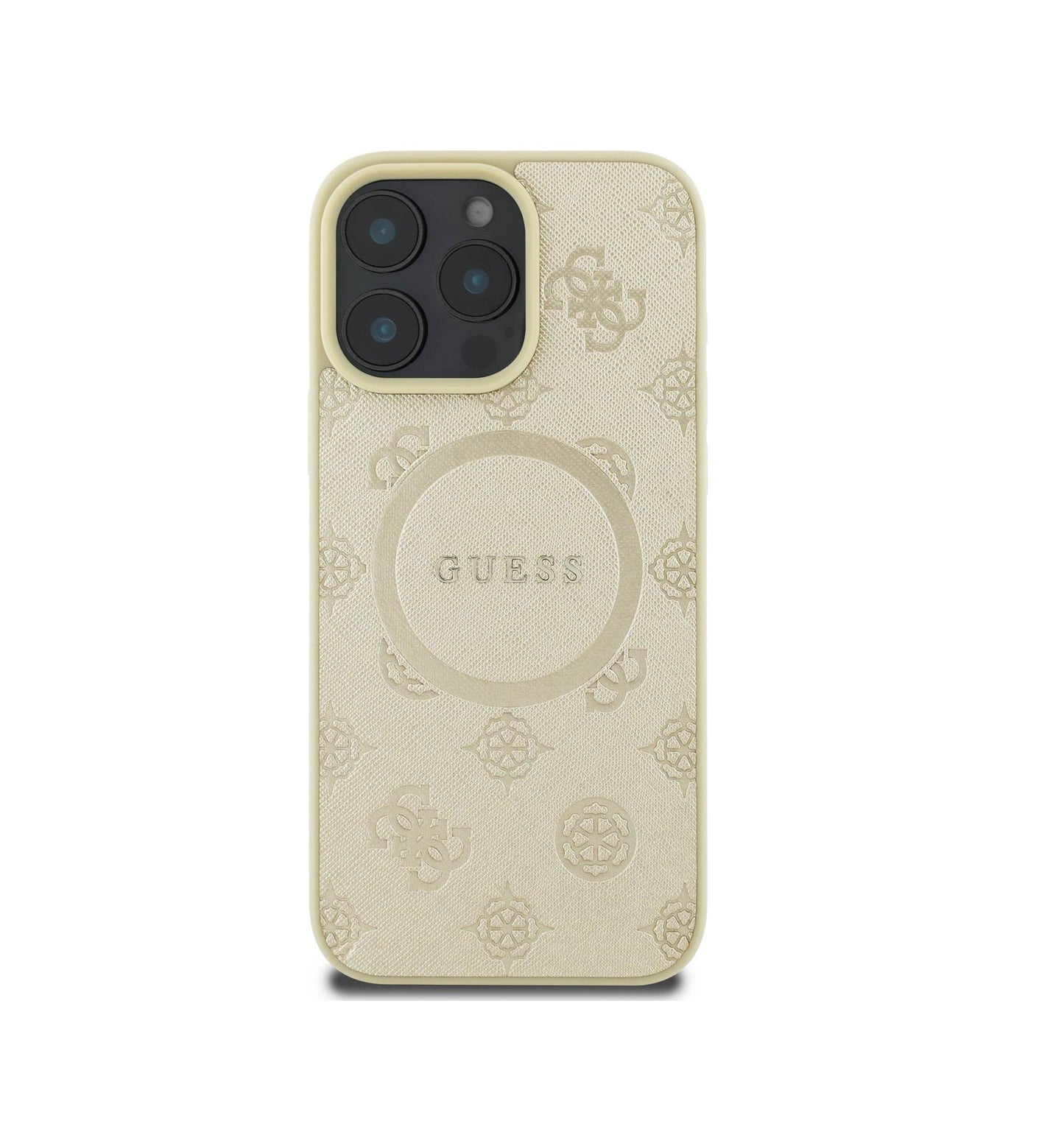 iPhone 16 Pro Max - Case Saffiano - Magsafe - Peony - Dorado - Guess