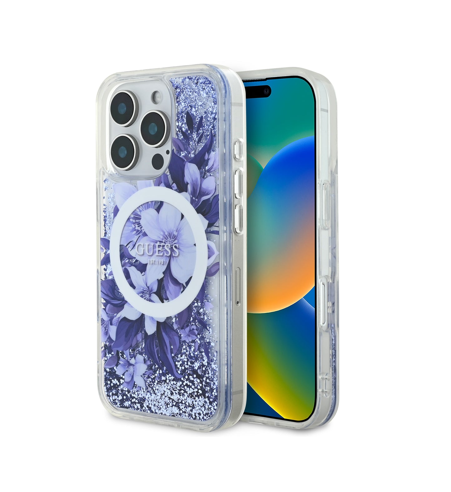 iPhone 16 Pro Max - Case Liquid Glitter - Magsafe - Purple - Guess