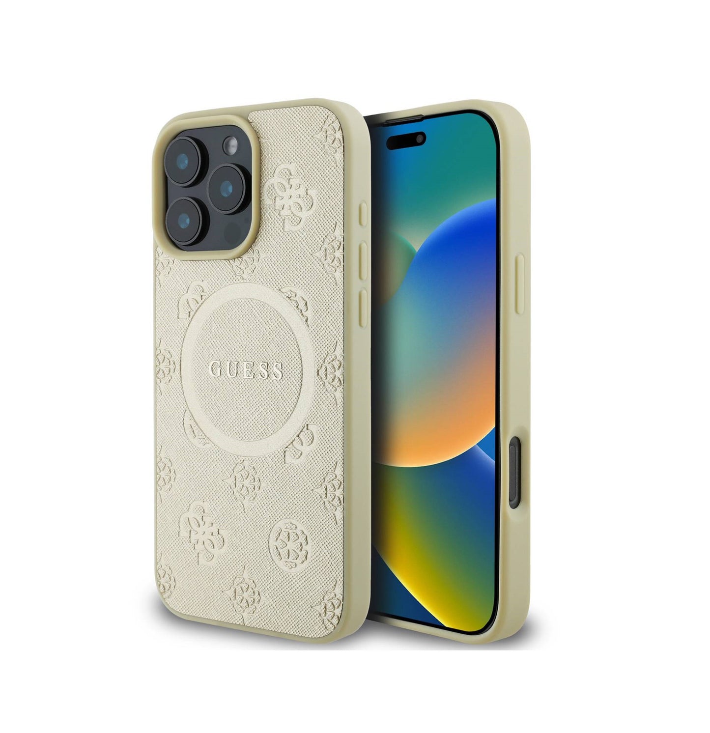 iPhone 16 Pro Max - Case Saffiano - Magsafe - Peony - Dorado - Guess