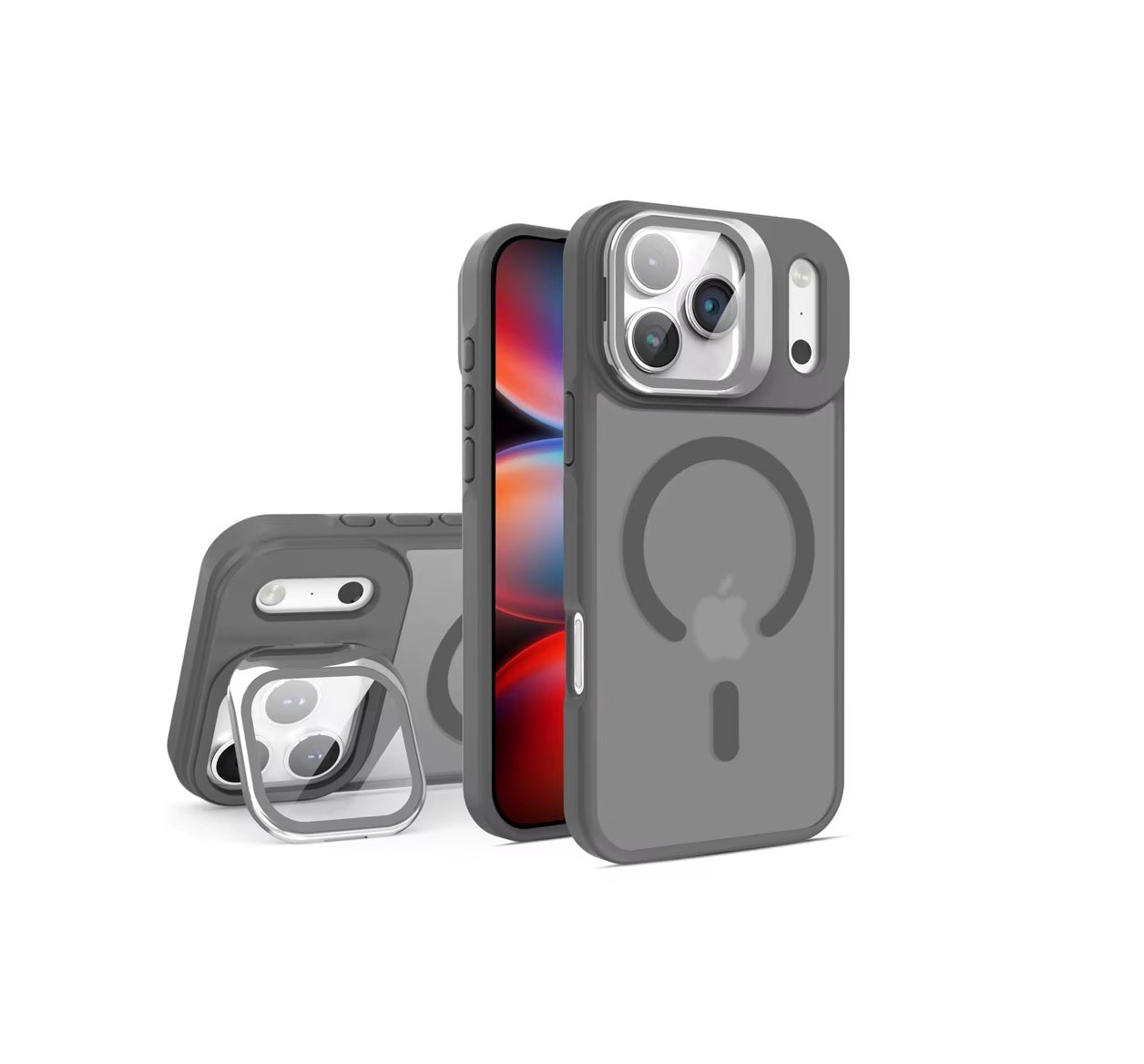 iPhone 17 Pro Max - Funda Metal Matte - MagSafe - Soporte en Cámaras - Gris